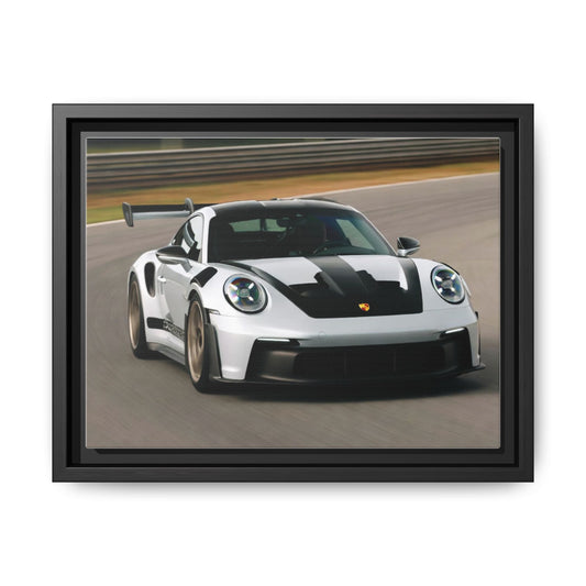 Framed Matte Canvas Car Wall Art - Porsche Racing Print