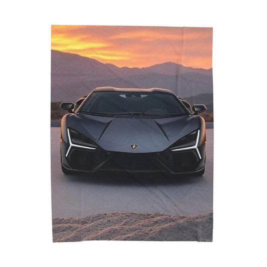 Velveteen Plush Blanket - Lamborghini Revuelto Design