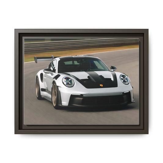 Framed Matte Canvas Car Wall Art - Porsche Racing Print